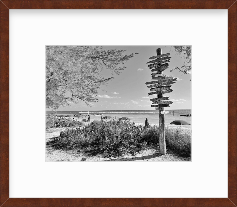 Florida Key West Fort Zachary Taylor State Park Driftwood Sign Beach Giclee Travel Print
