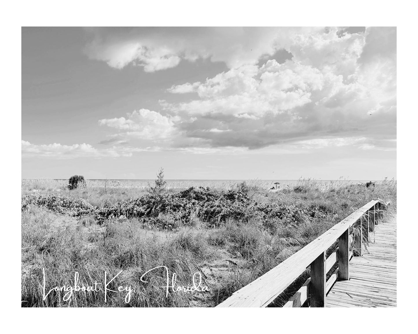 Florida Longboat Key Beach Boardwalk Giclee Travel Print
