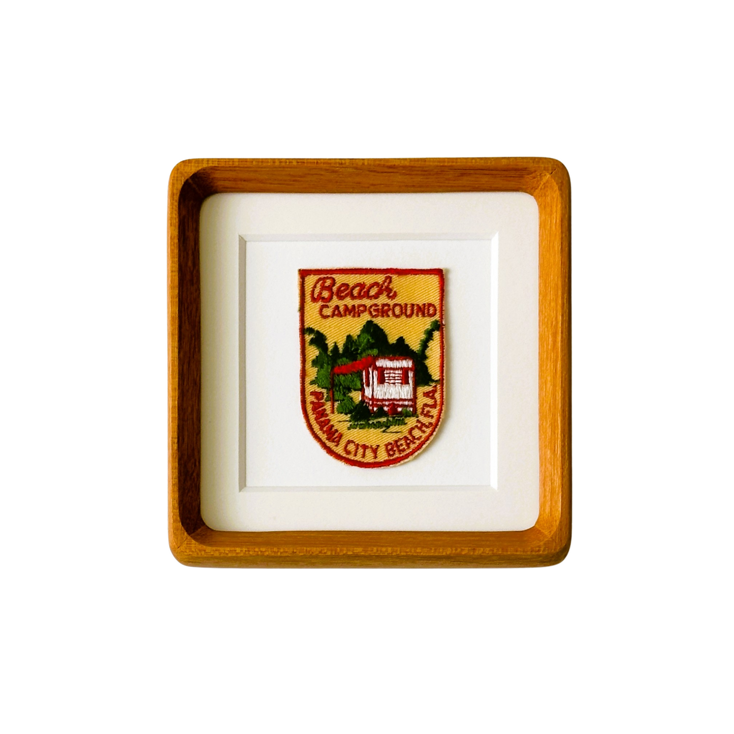 Florida Panama City Beach Campground Vintage Framed Travel Patch
