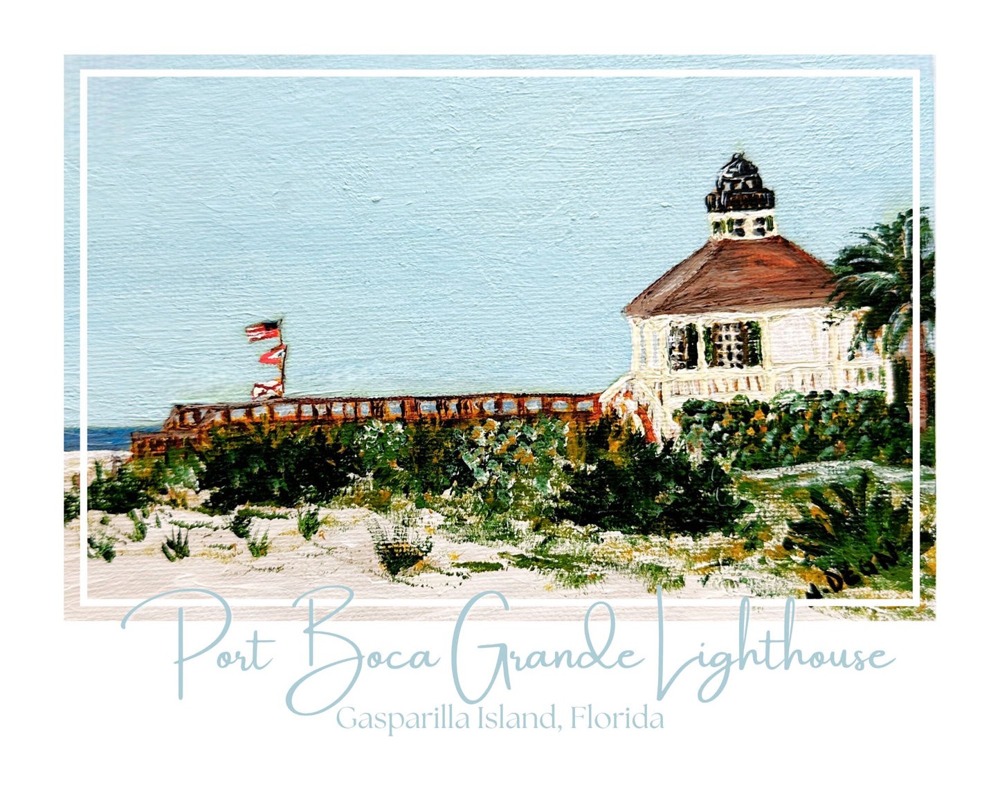 Florida Boca Grande Lighthouse Art Giclee Travel Print