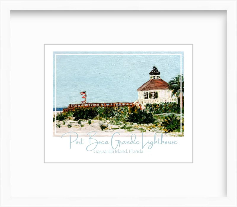 Florida Boca Grande Lighthouse Art Giclee Travel Print