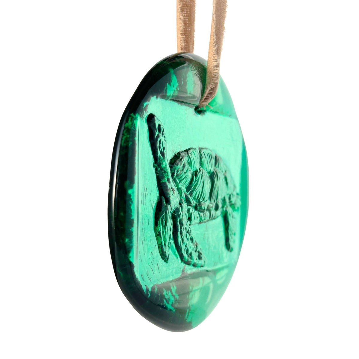 Florida Sea Turtle Green Vintage Glass Sun Catcher Ornament