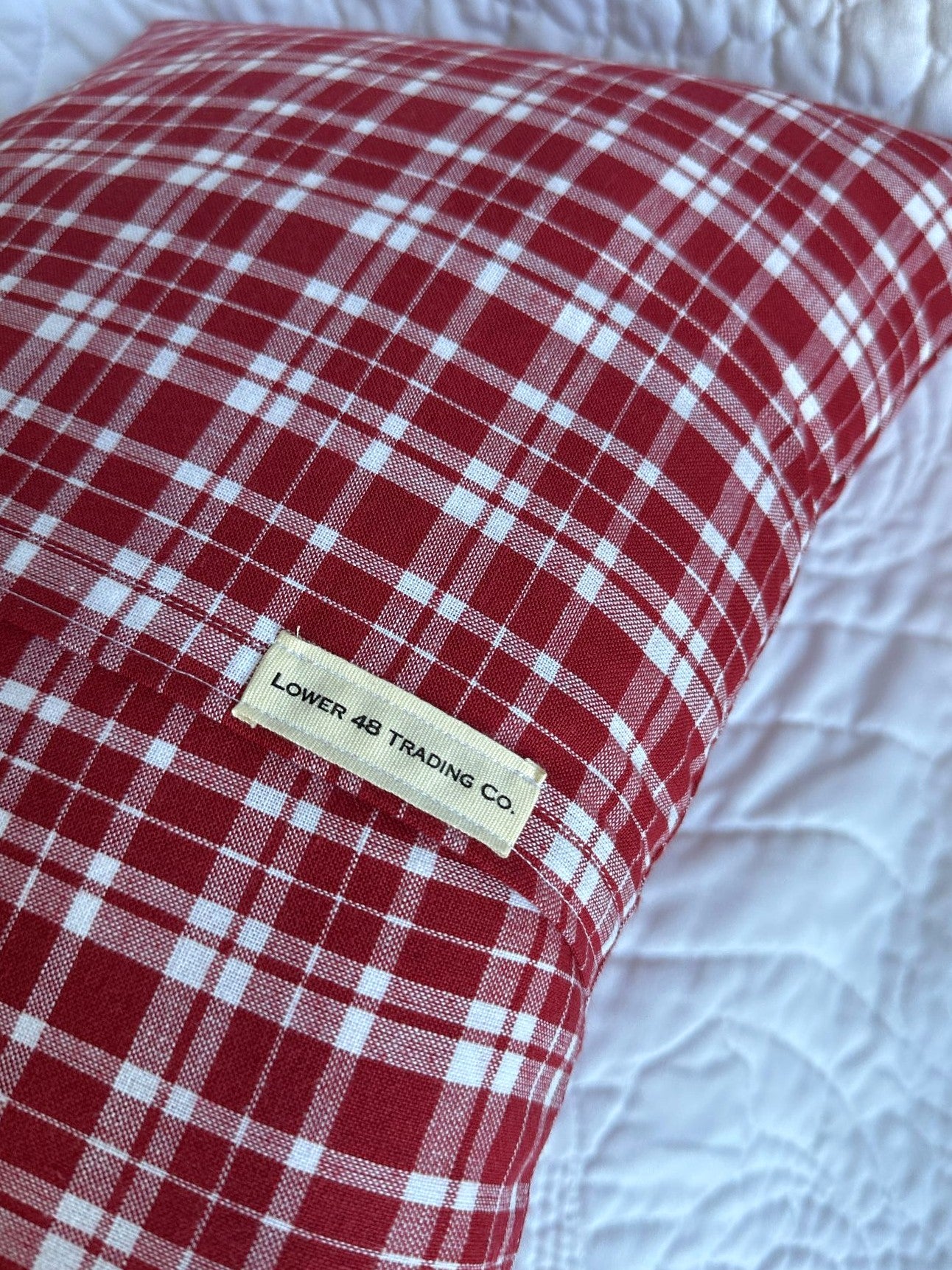 Florida St. Augustine Vintage Red Pennant on New Woven Plaid Throw Pillow