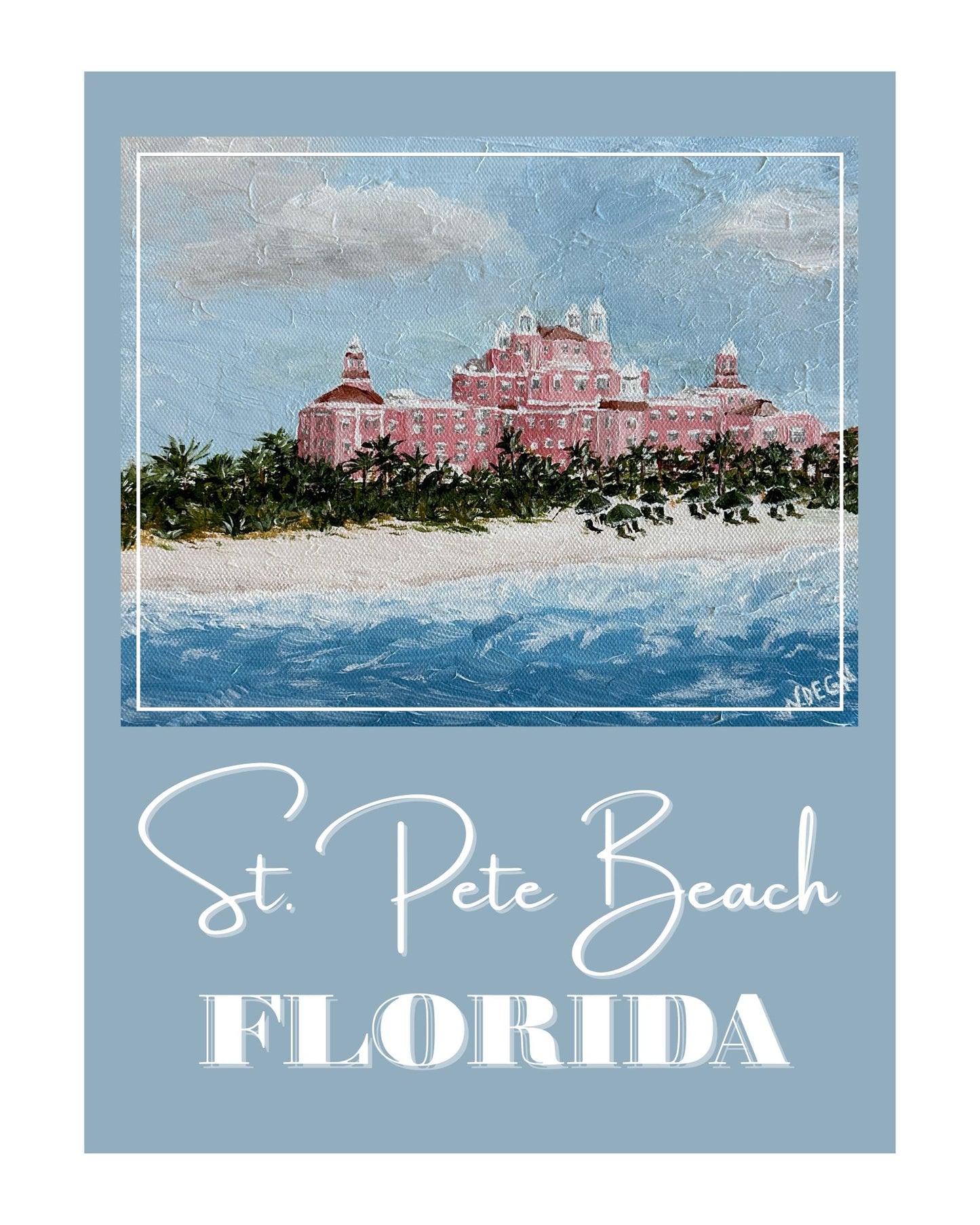 Florida St. Pete Beach Don Cesar Art Poster Style Giclee Travel Print