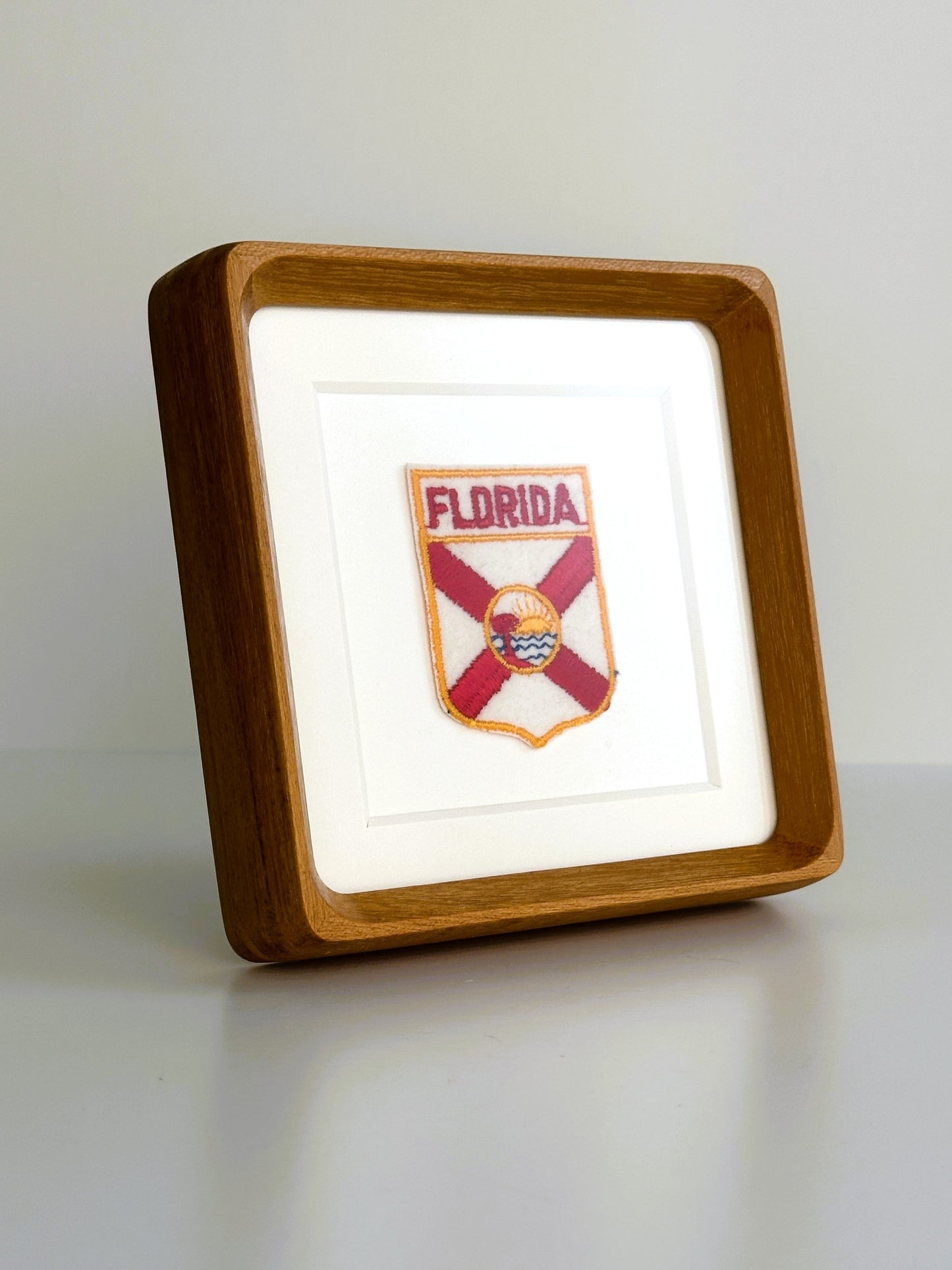 Florida Flag Banner Vintage Framed Travel Patch