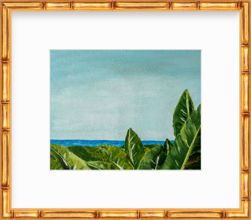 Florida Anna Maria Island Coastal View with Banana Plants Giclee Art Print