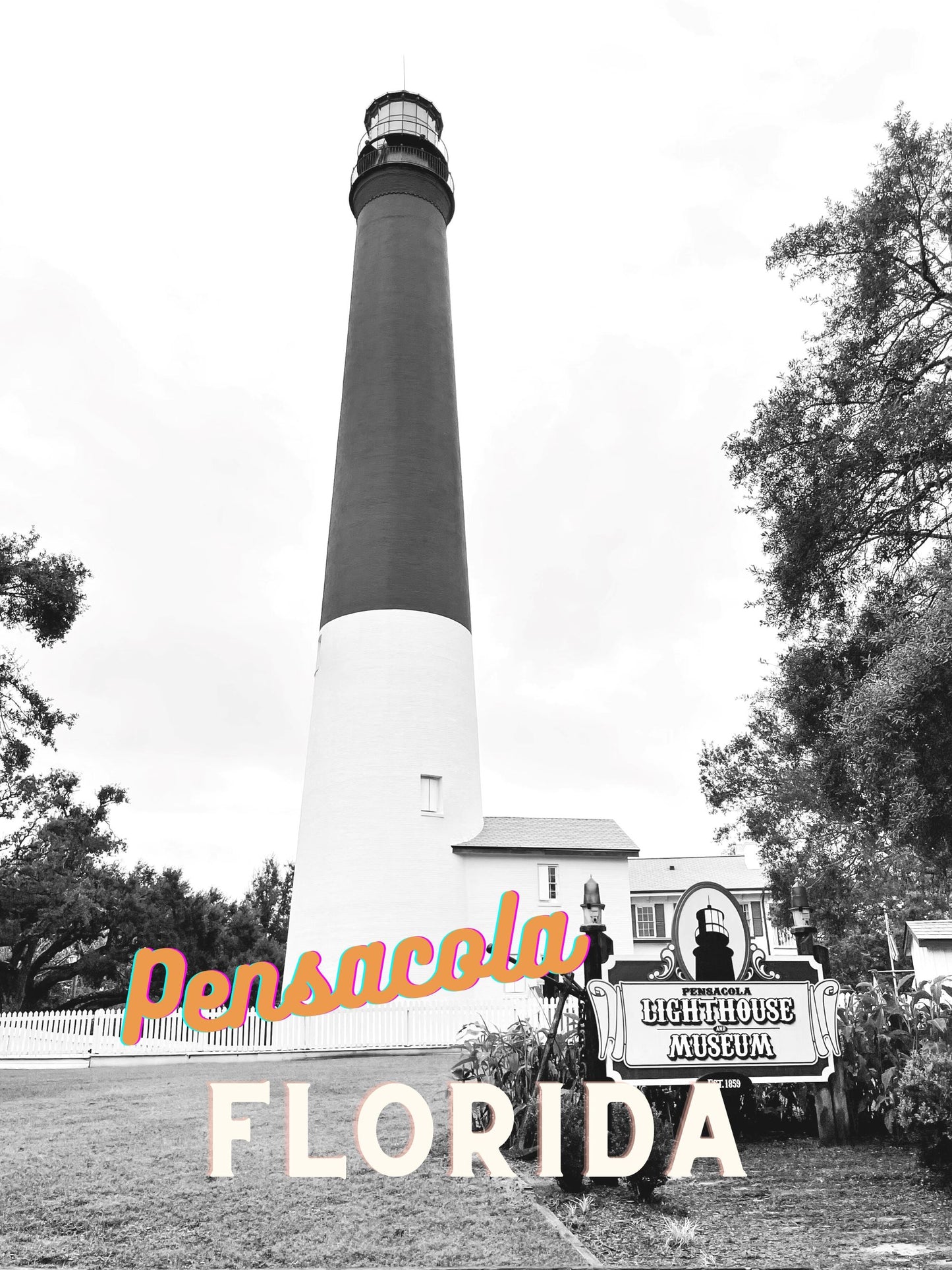 Florida Pensacola Lighthouse Giclee Travel Print