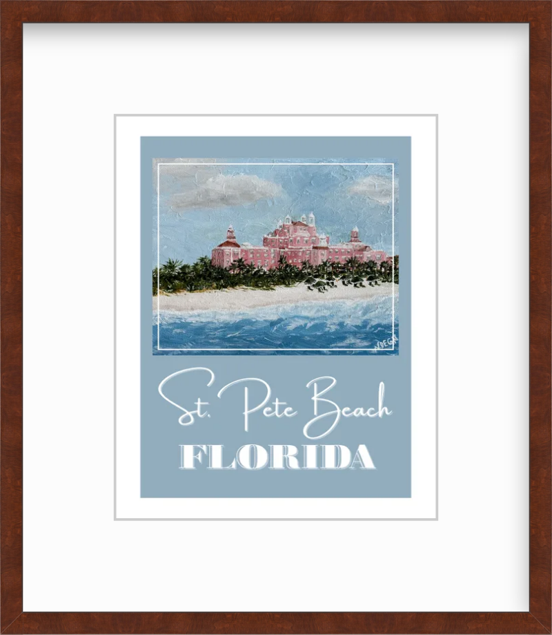 Florida St. Pete Beach Don Cesar Art Poster Style Giclee Travel Print