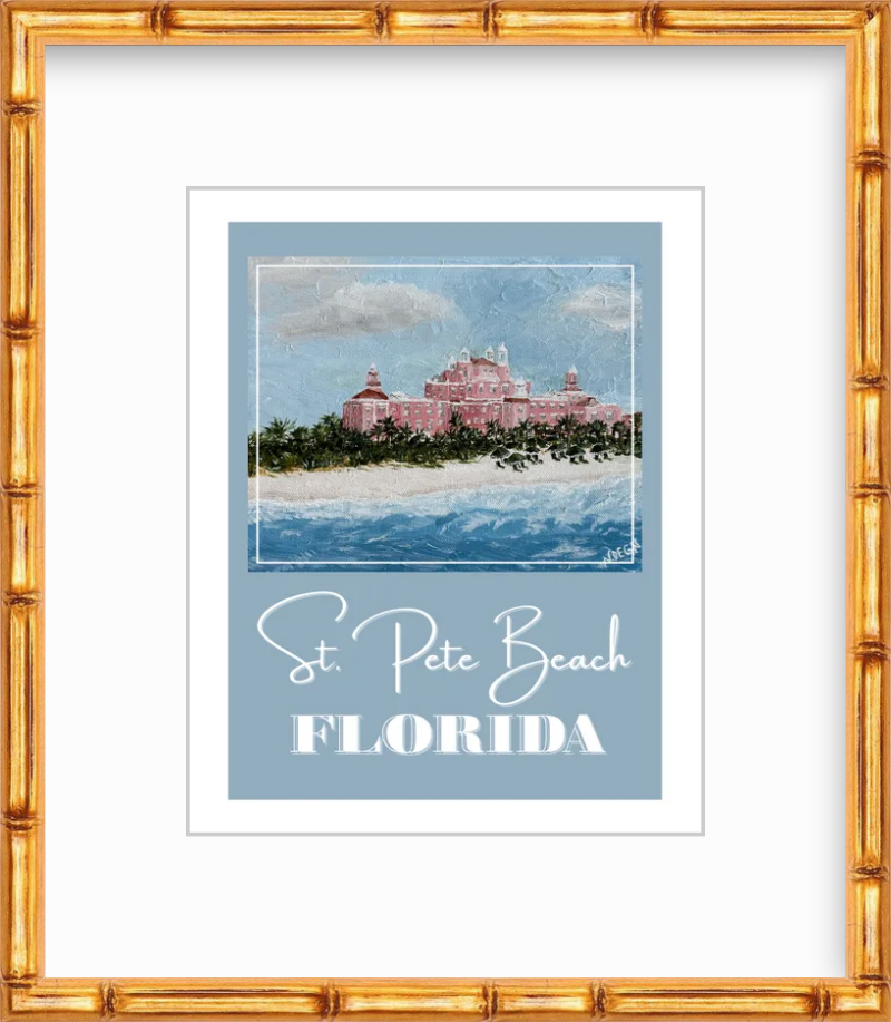 Florida St. Pete Beach Don Cesar Art Poster Style Giclee Travel Print