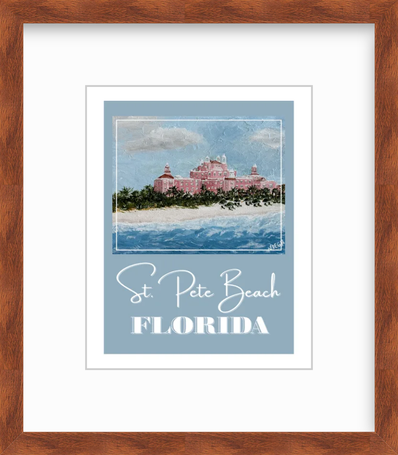 Florida St. Pete Beach Don Cesar Art Poster Style Giclee Travel Print