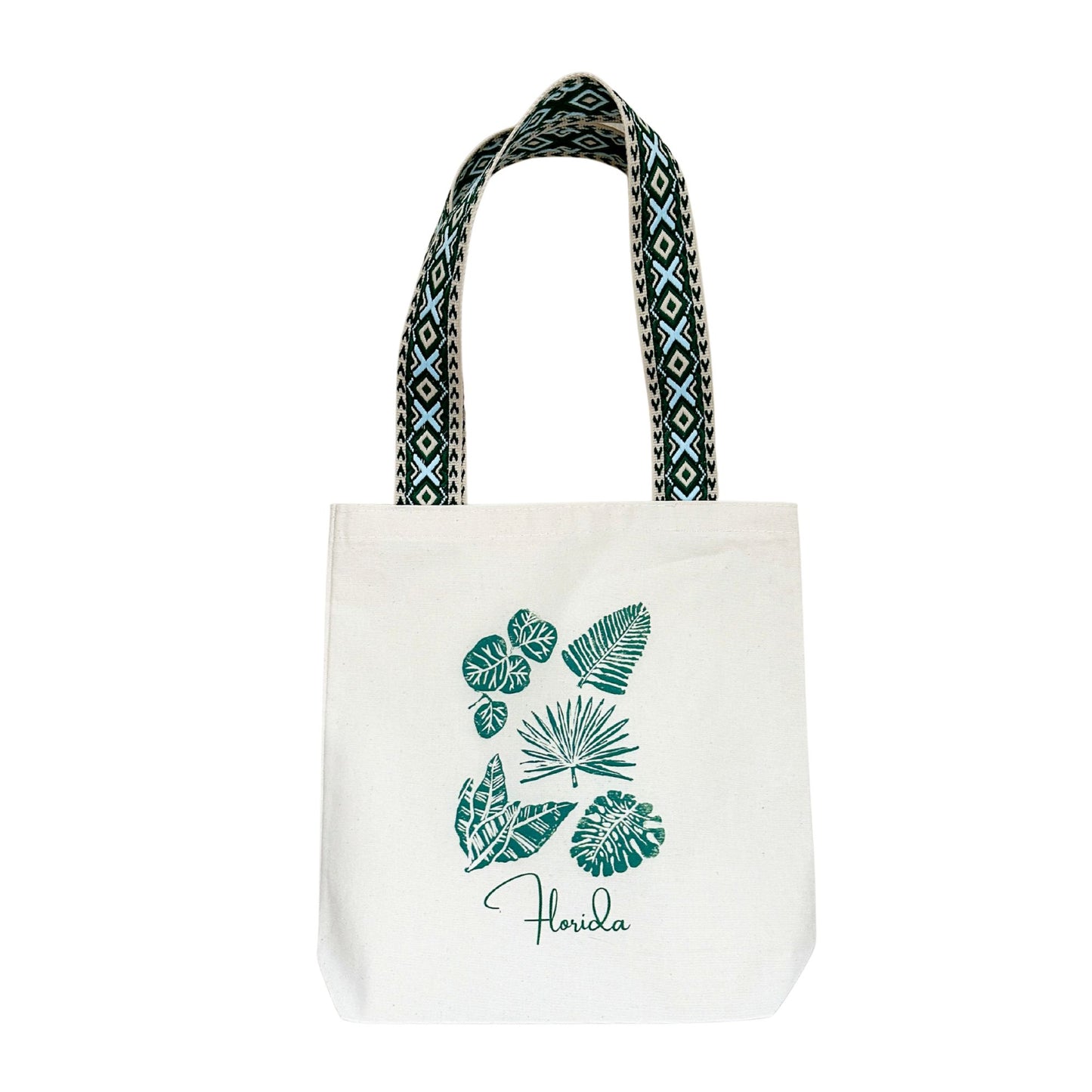Florida Botanicals Block Print Tote Bag