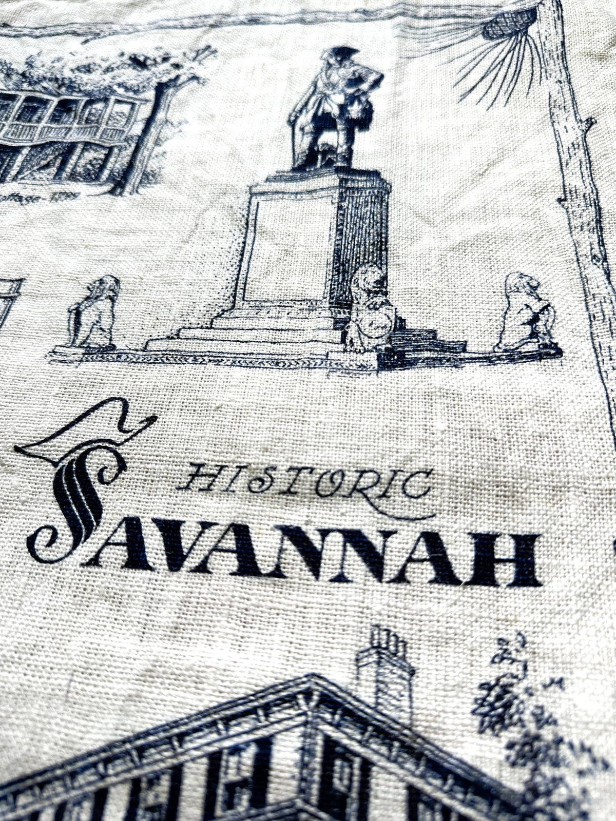 Georgia Savannah Historic Vintage Hand Printed Kay Dee Linen READY TO FRAME