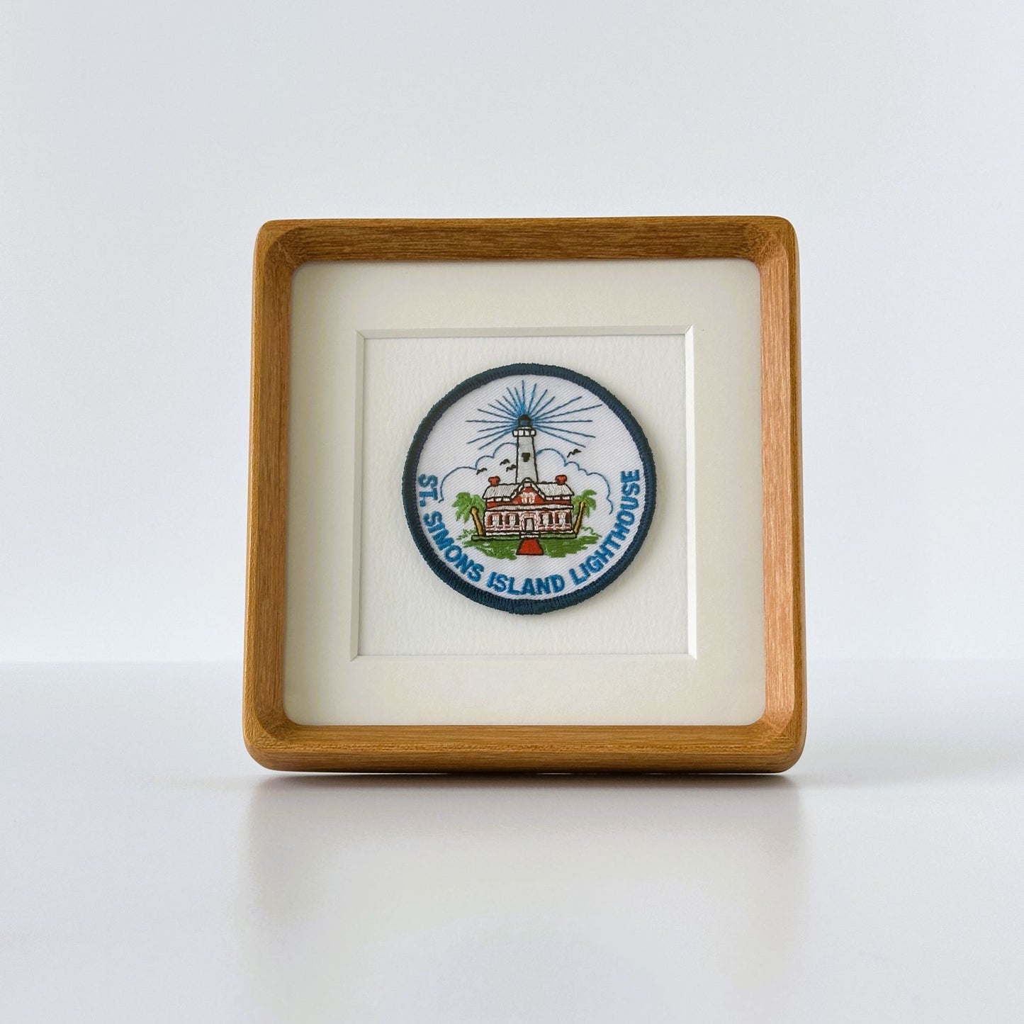 Georgia St. Simons Island Lighthouse Framed Vintage Travel Patch