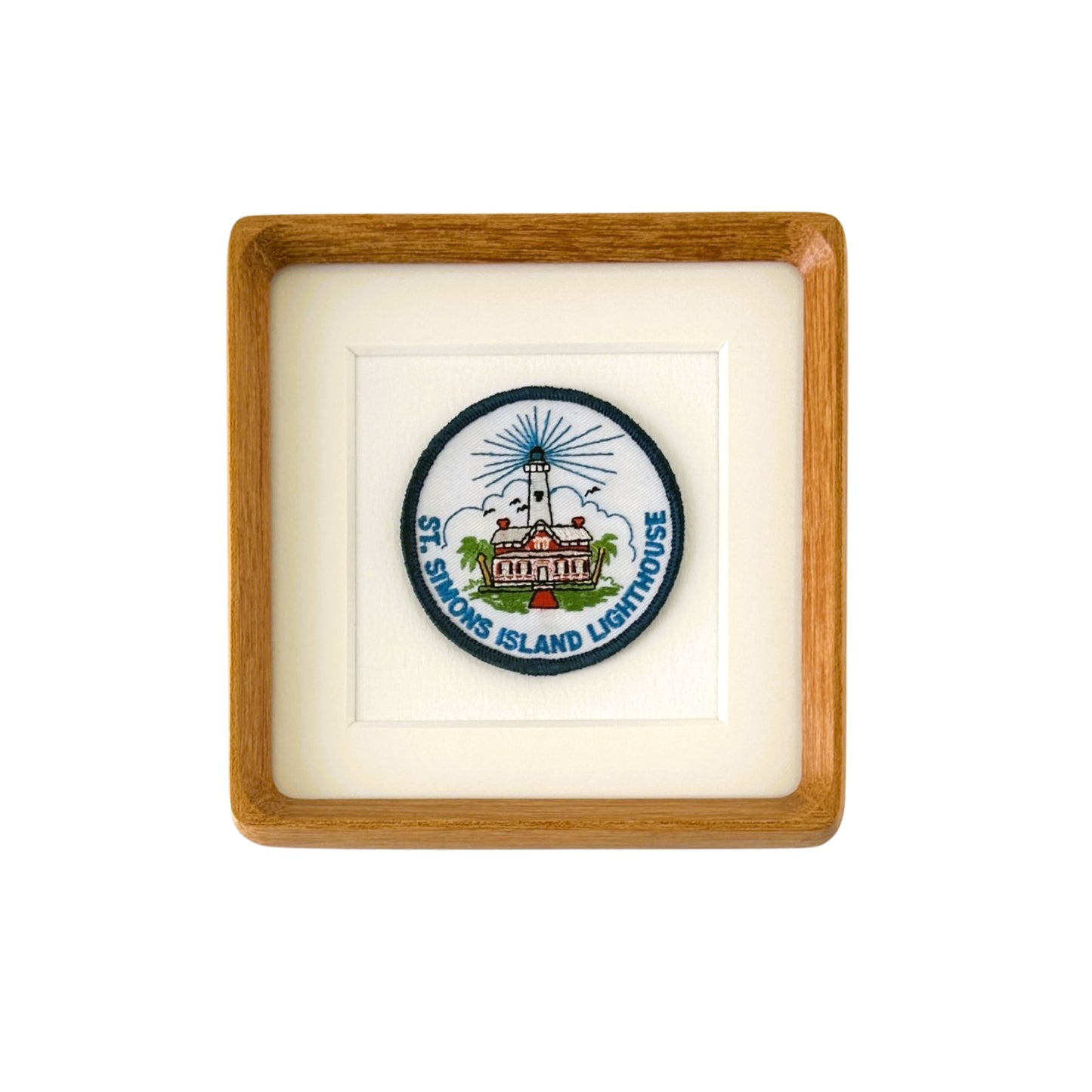 Georgia St. Simons Island Lighthouse Framed Vintage Travel Patch