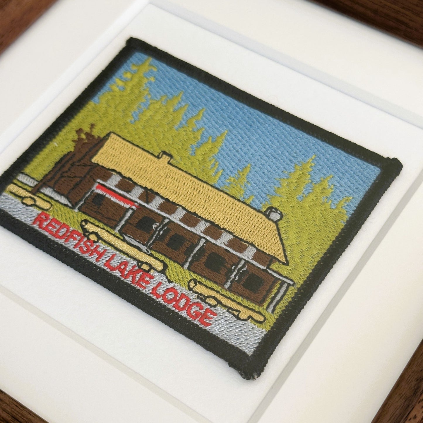 Idaho Redfish Lake Lodge Framed Vintage Travel Patch