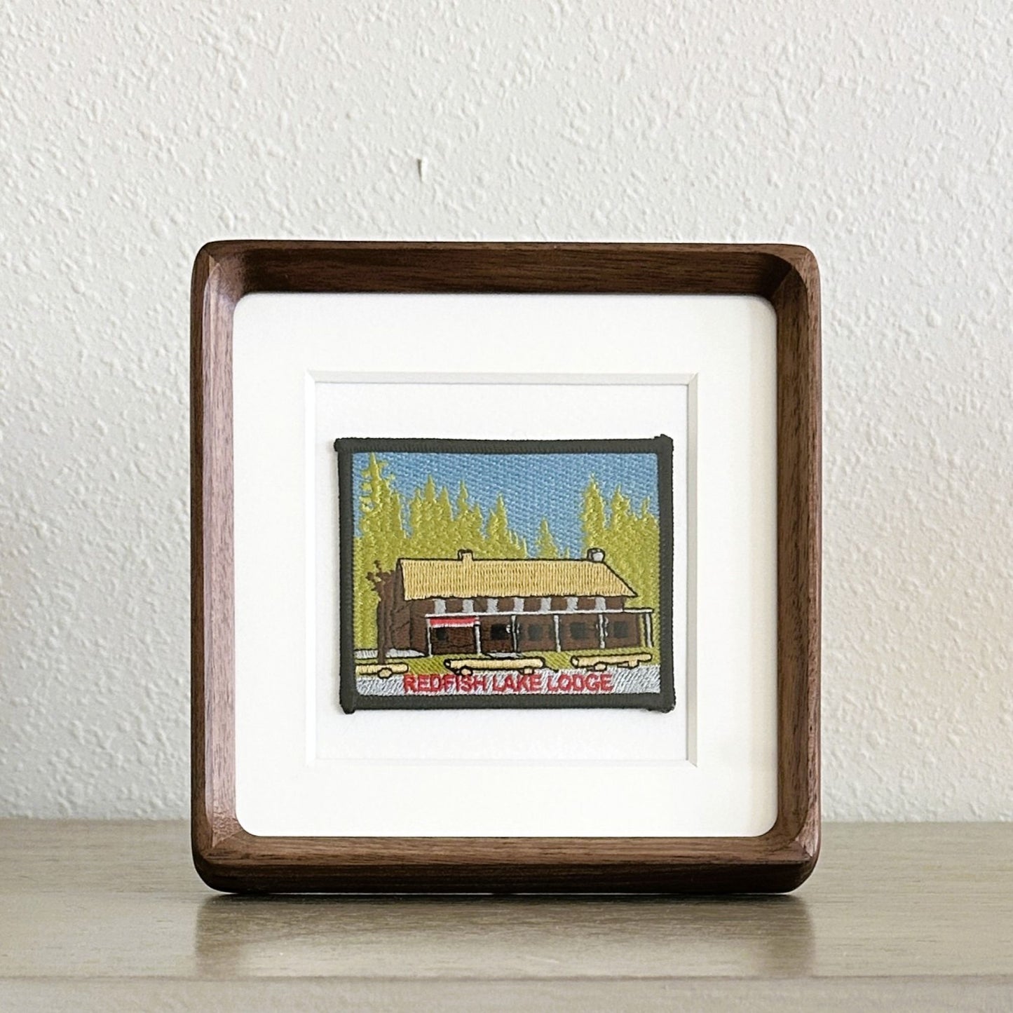 Idaho Redfish Lake Lodge Framed Vintage Travel Patch