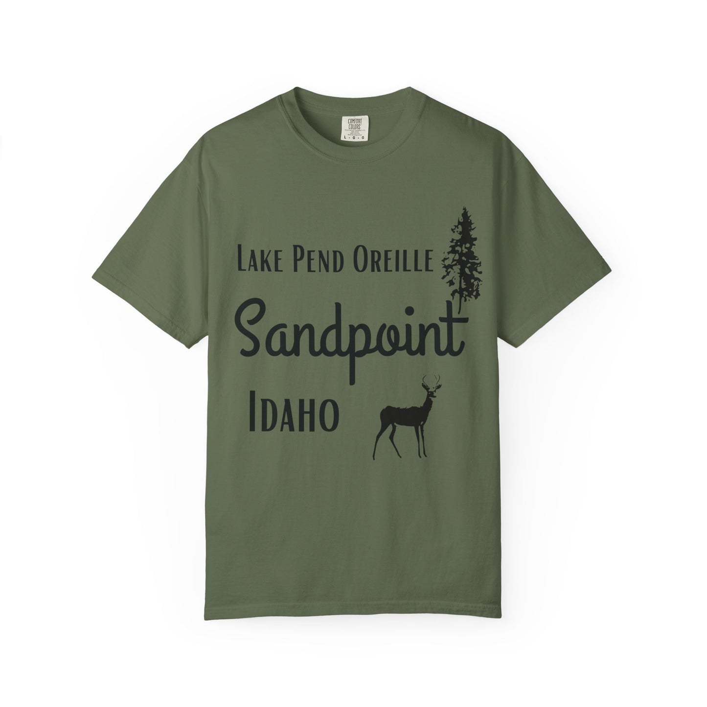 Idaho Sandpoint Lake Pend Oreille Adult Unisex T-Shirt Sage Green