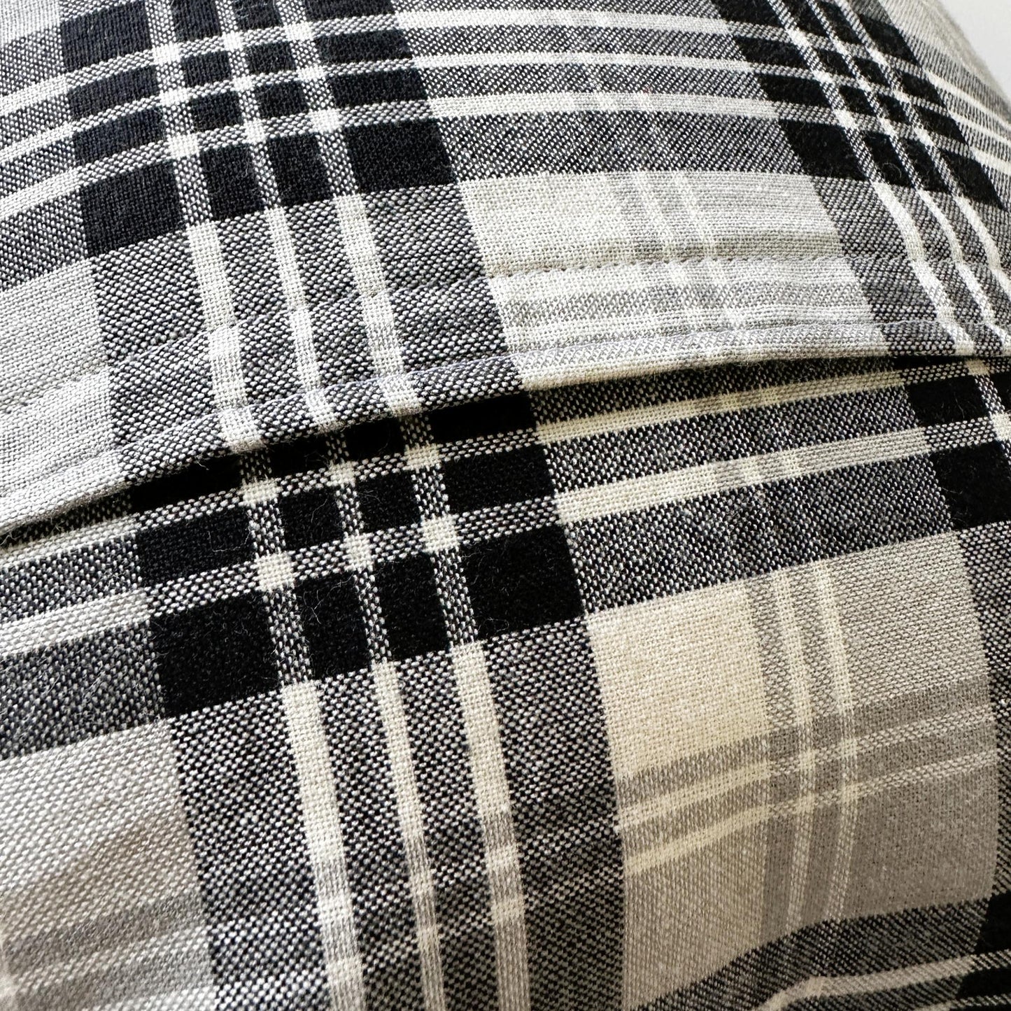 Idaho Ski Vintage Pennant on New Woven Plaid Throw Pillow