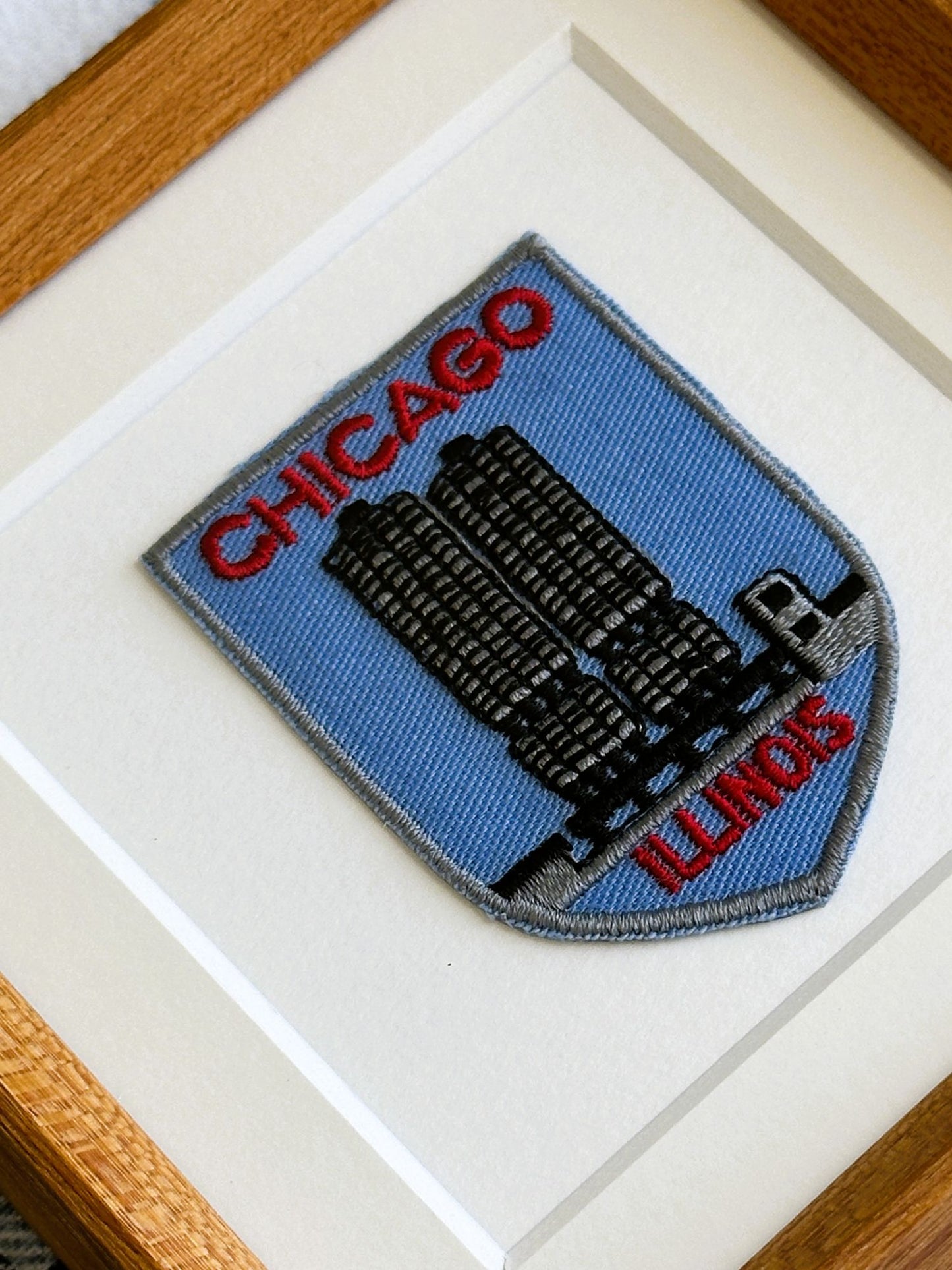 Illinois Chicago Downtown Vintage Framed Travel Patch