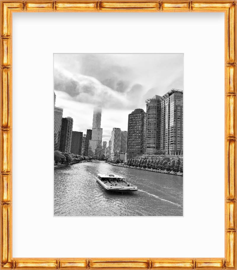 Illinois Chicago River Giclee Travel Print