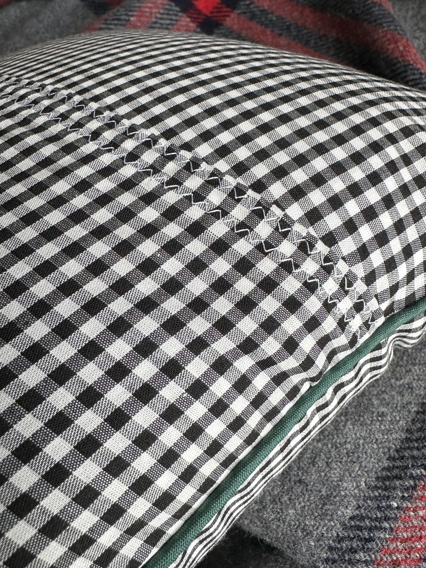 Indiana Indianapolis Vintage Pennant on New Woven Gingham Throw Pillow