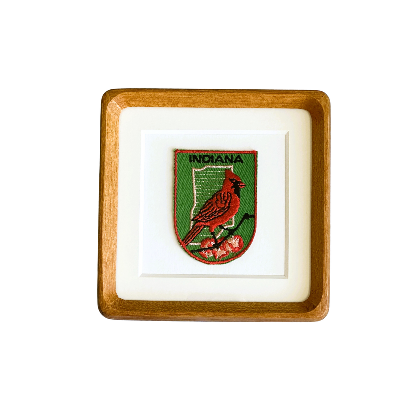 Indiana State Bird Vintage Framed Travel Patch