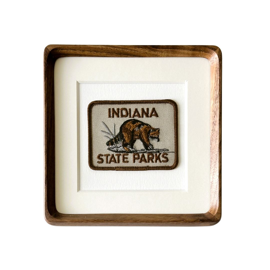 Indiana State Parks Raccoon Framed Travel Patch