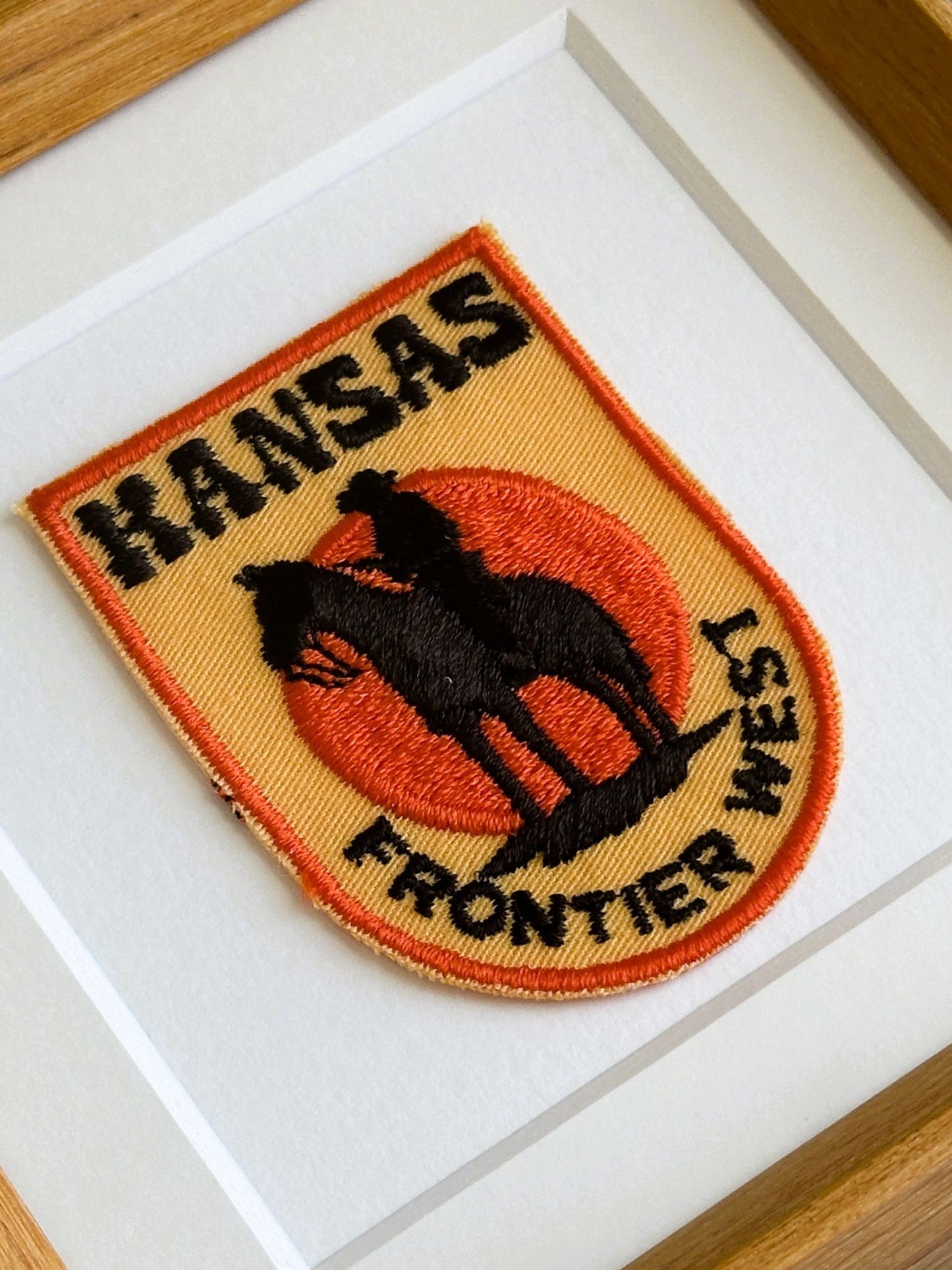 Kansas Frontier West Vintage Framed Travel Patch