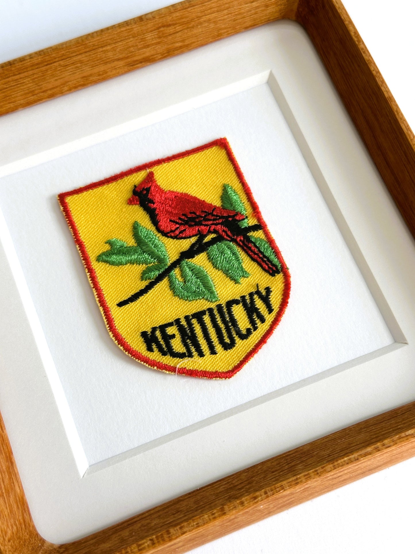 Kentucky Cardinal Bird Vintage Framed Travel Patch