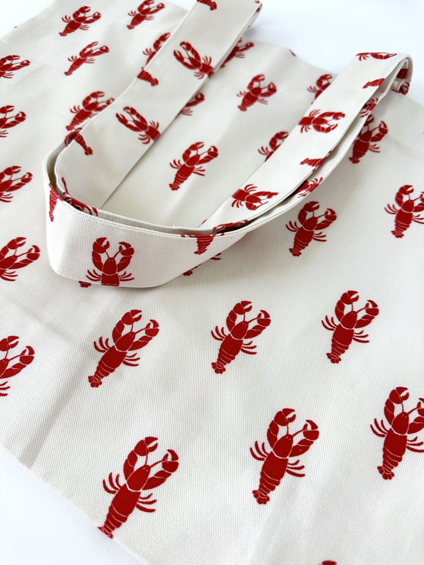Lobster Block Print Large Tote Bag