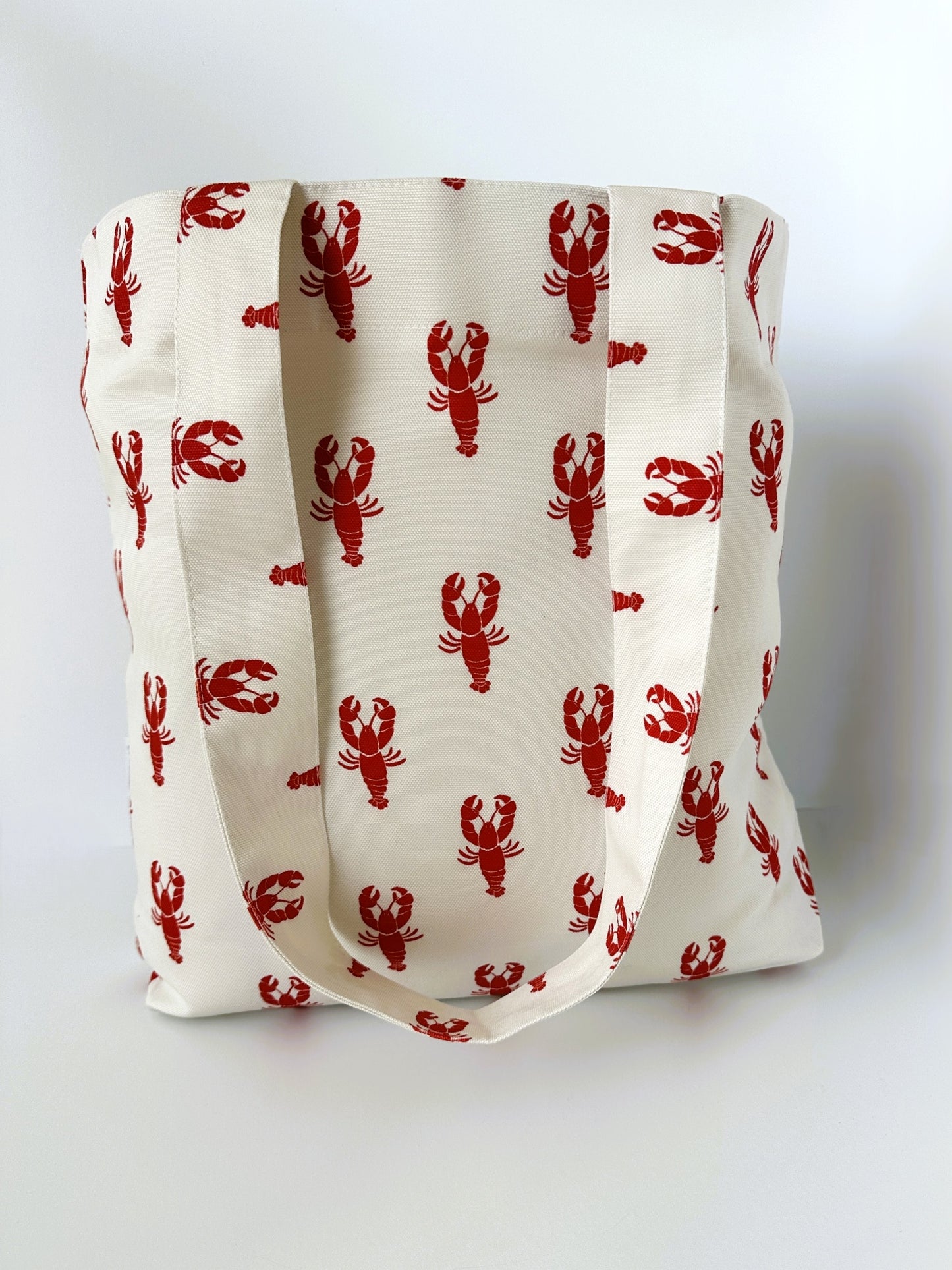 Lobster Block Print Large Tote Bag