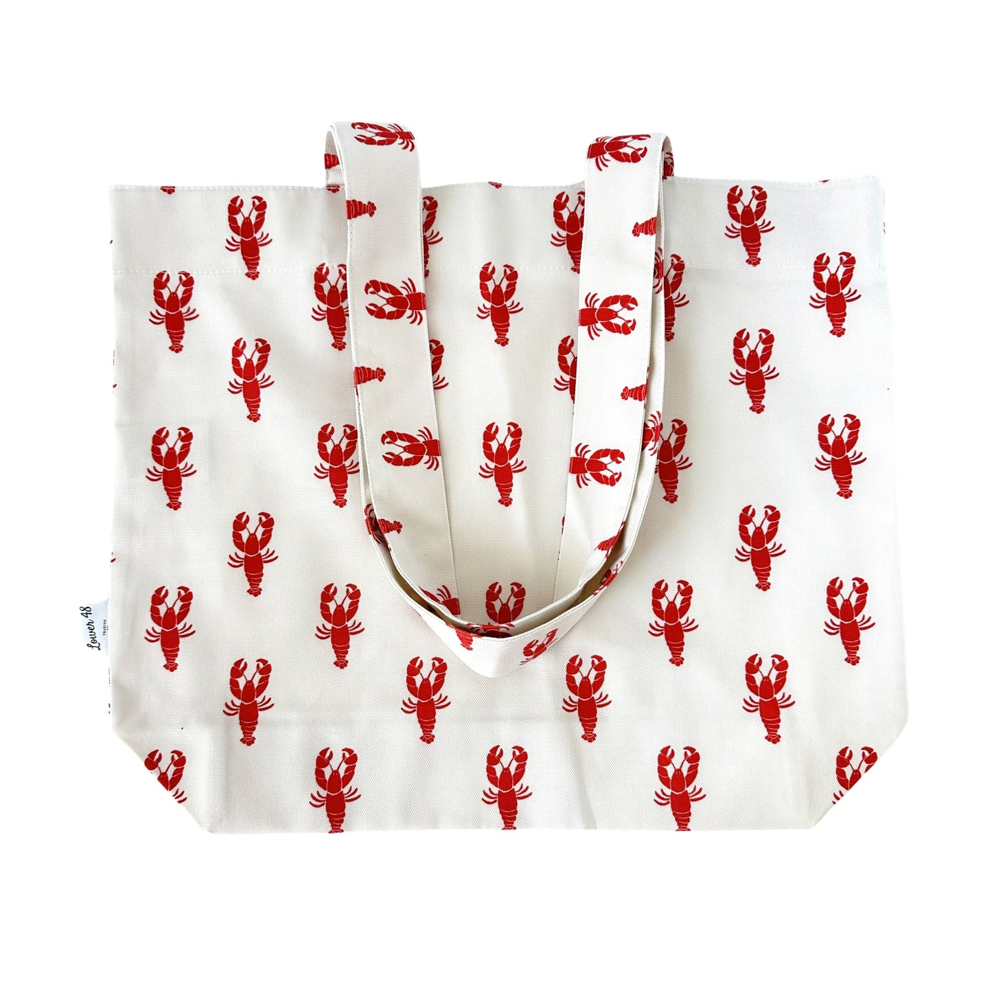 Lobster Block Print Large Tote Bag