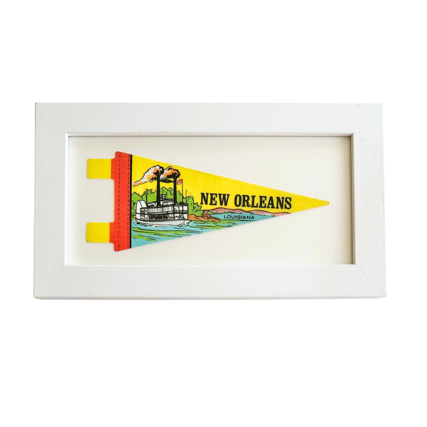 Louisiana New Orleans Framed Vintage Pennant