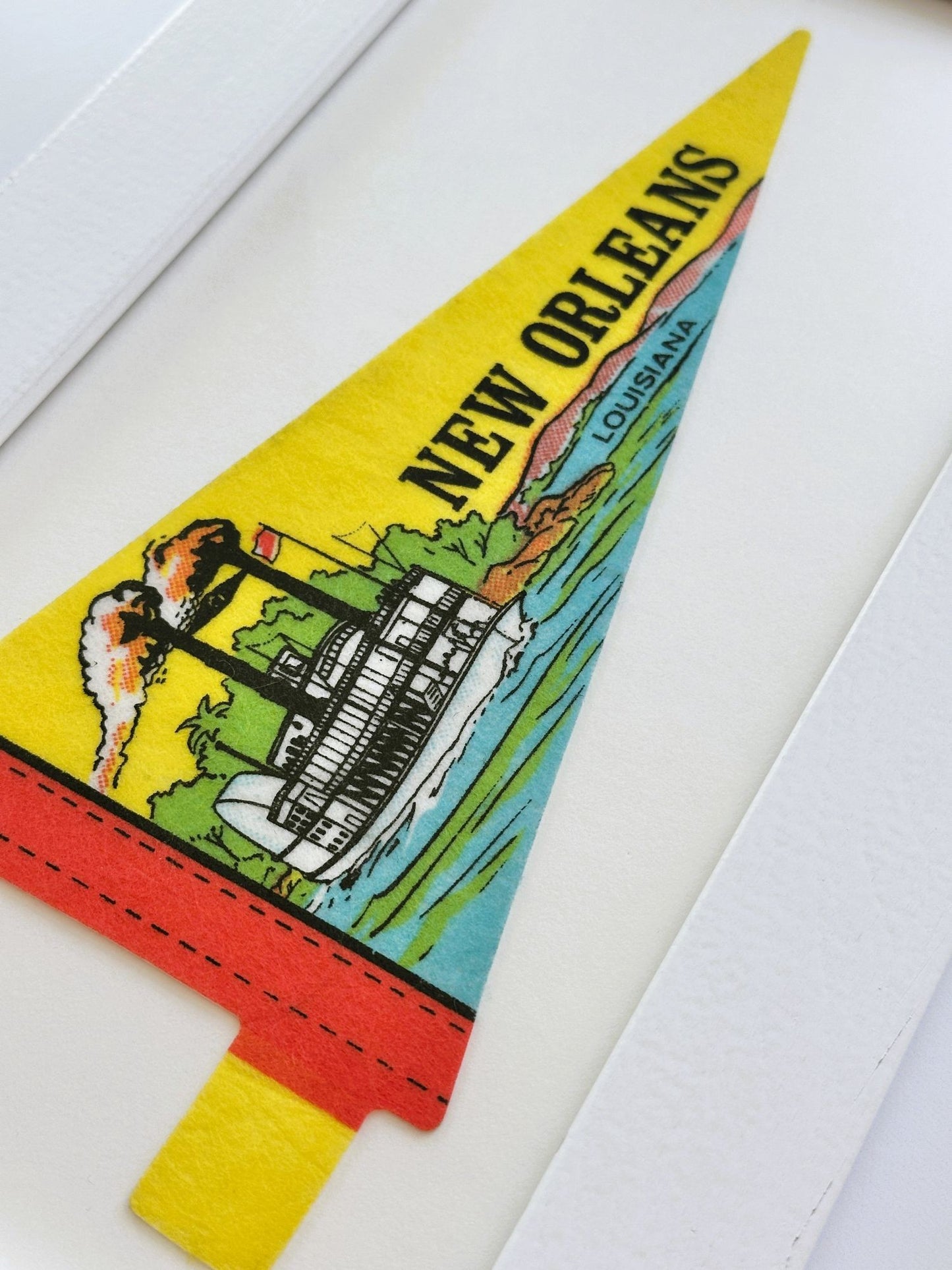 Louisiana New Orleans Framed Vintage Pennant