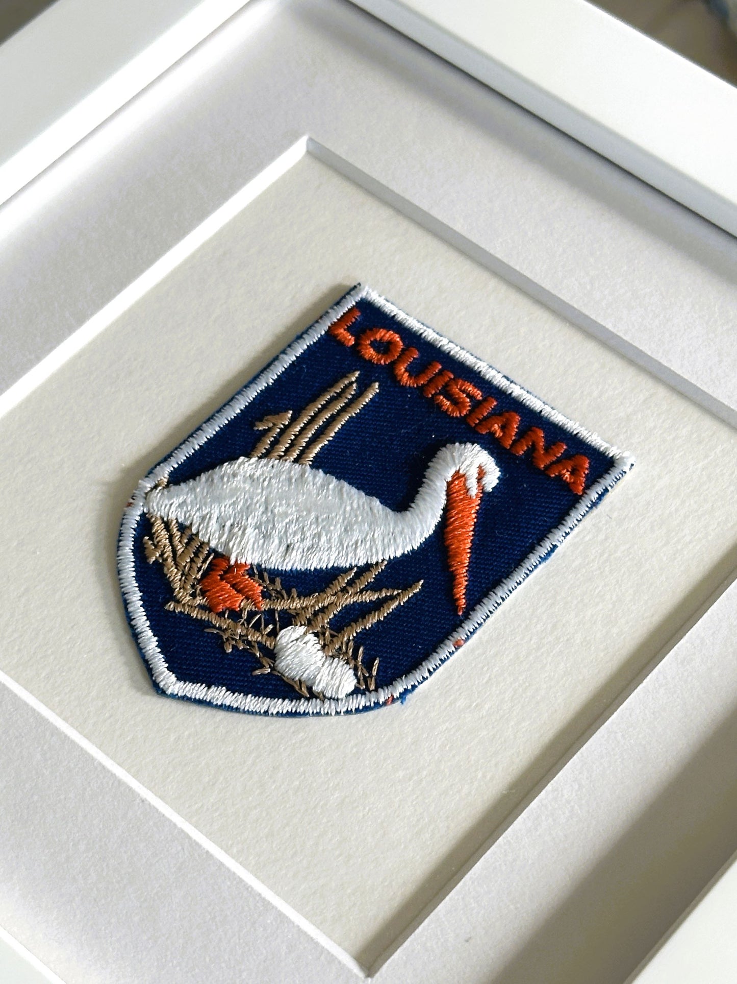 Louisiana Bird Framed Vintage Travel Patch