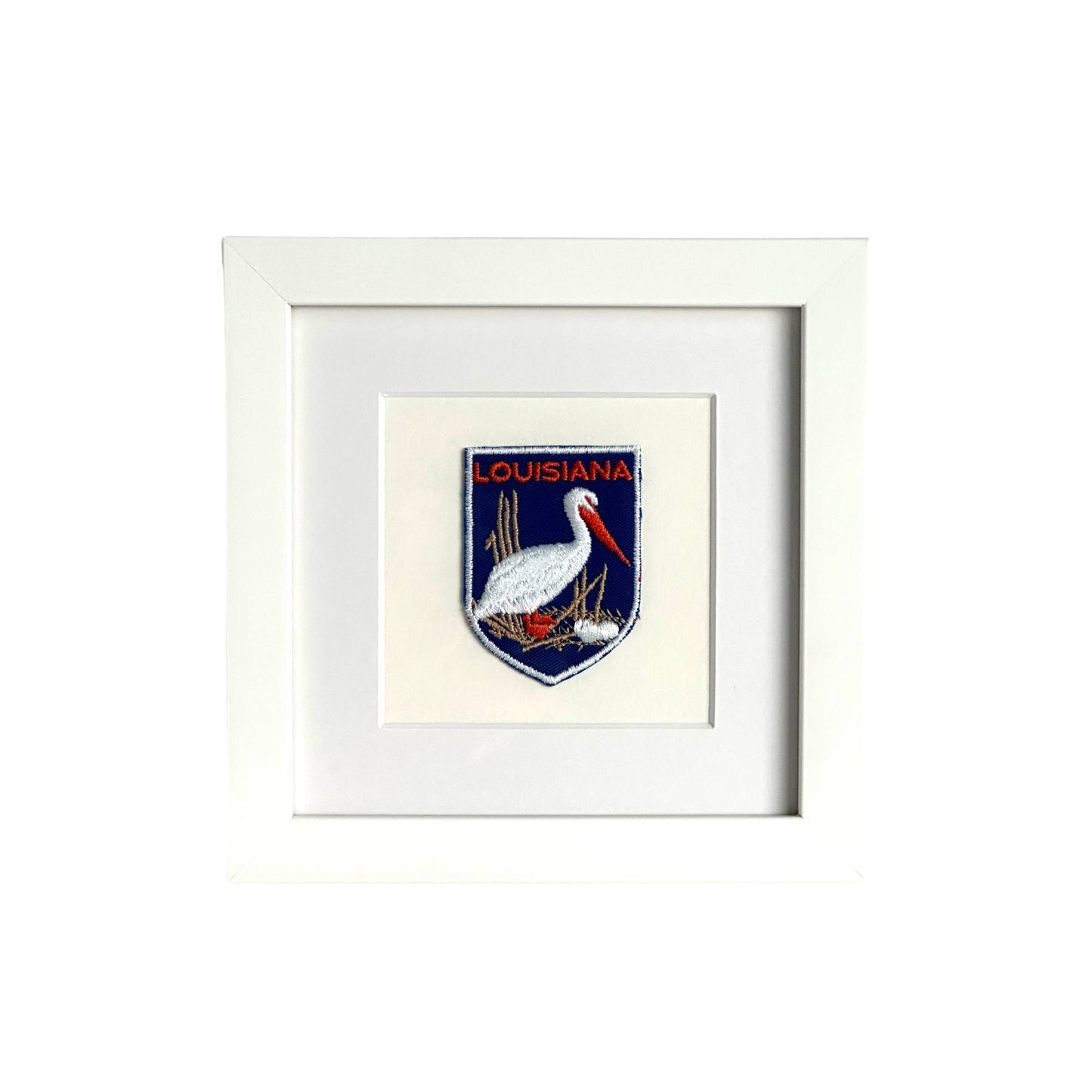 Louisiana Bird Framed Vintage Travel Patch