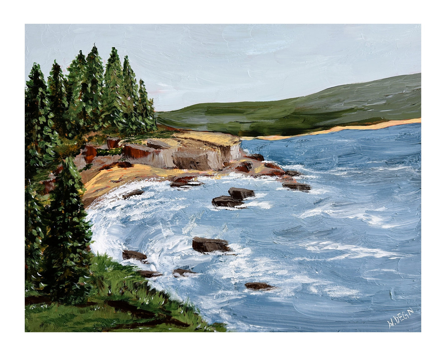 Maine Acadia National Park Painting Giclee Art Print