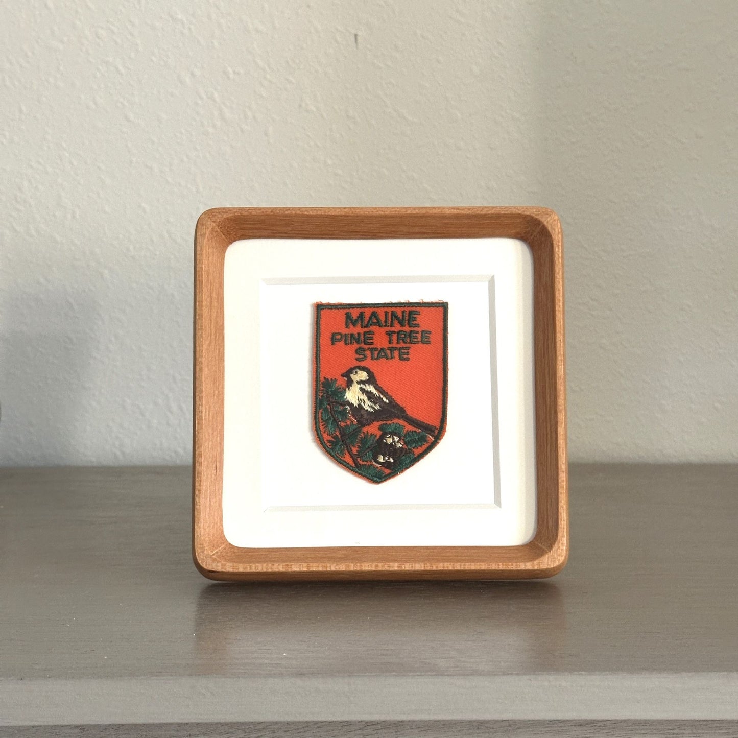 Maine Pine Tree State Framed Vintage Travel Patch