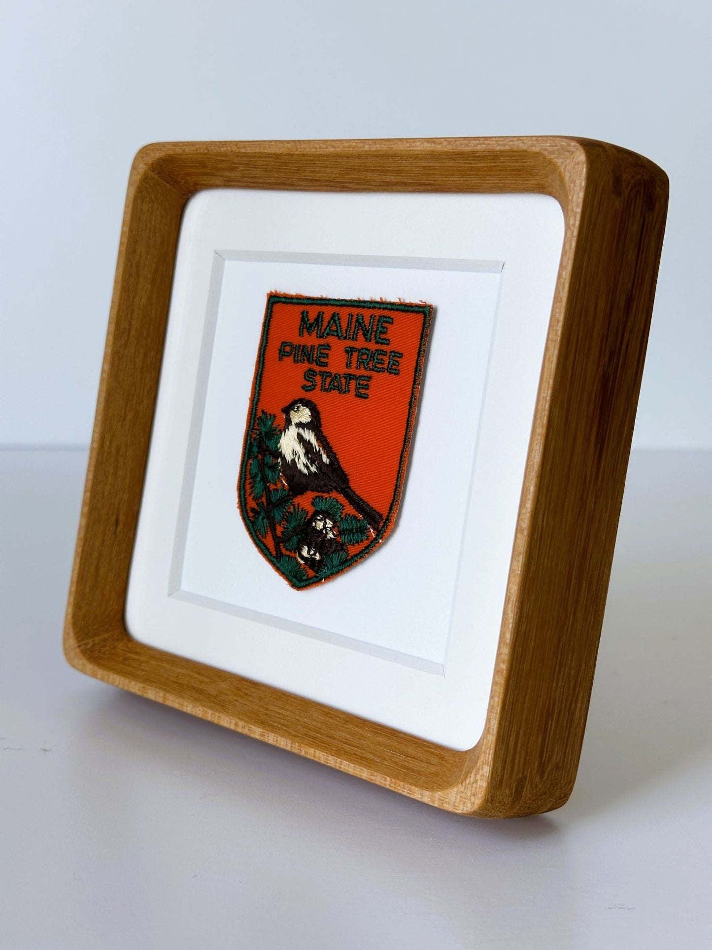 Maine Pine Tree State Framed Vintage Travel Patch