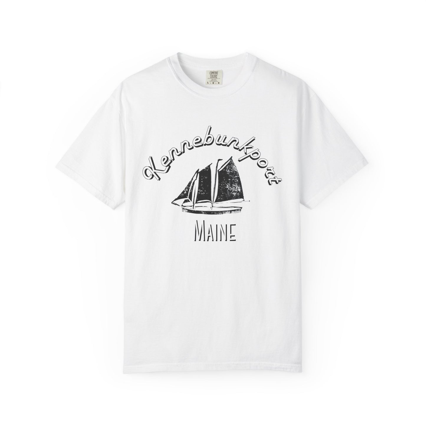 Maine Kennebunkport Sailboat Adult Unisex T-Shirt White
