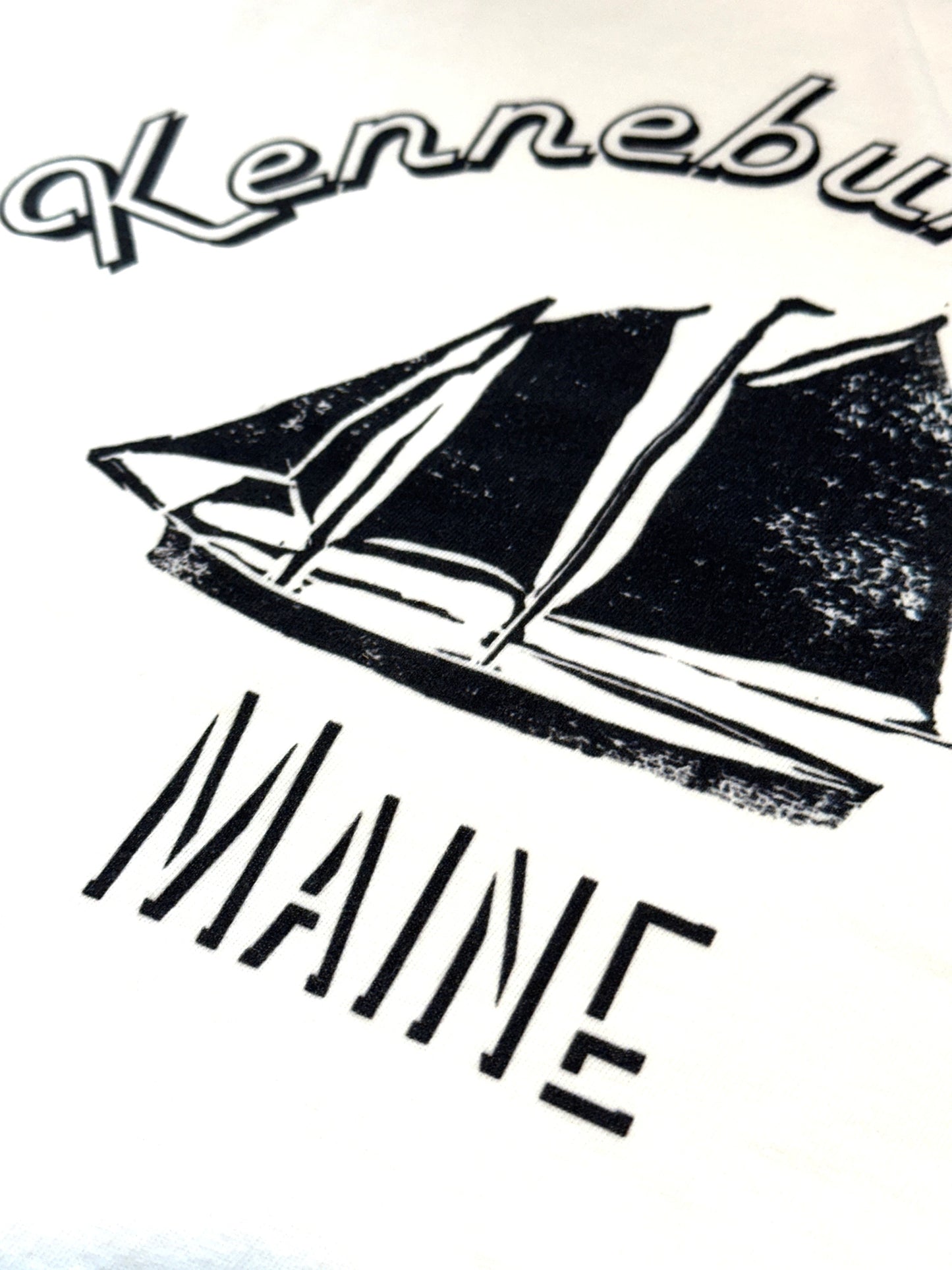 Maine Kennebunkport Sailboat Adult Unisex T-Shirt White