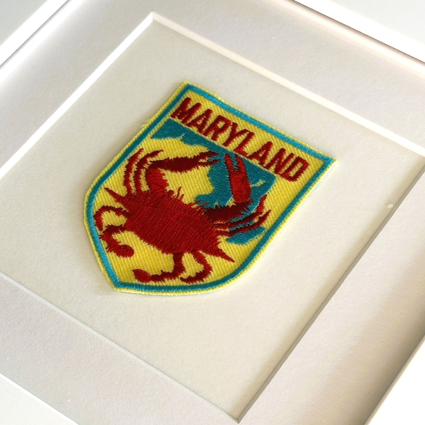 Maryland Red Crab Framed Vintage Travel Patch