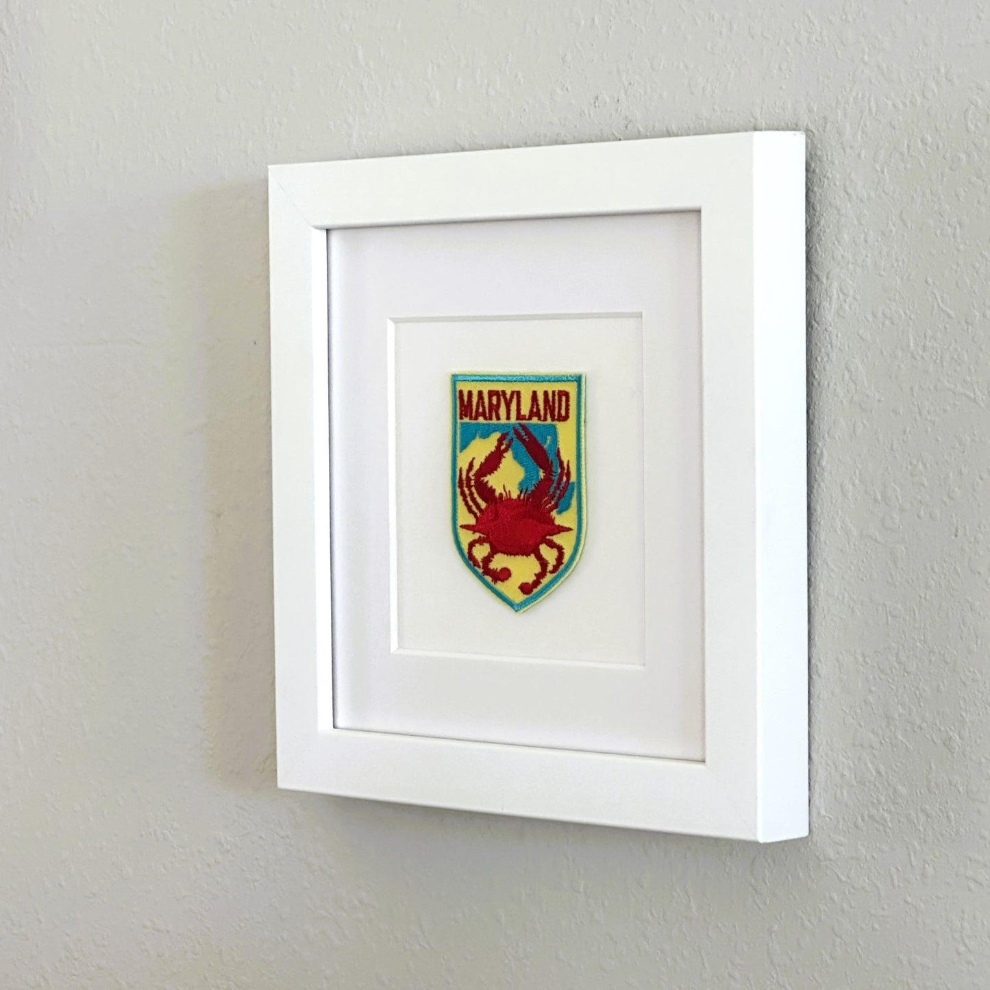 Maryland Red Crab Framed Vintage Travel Patch