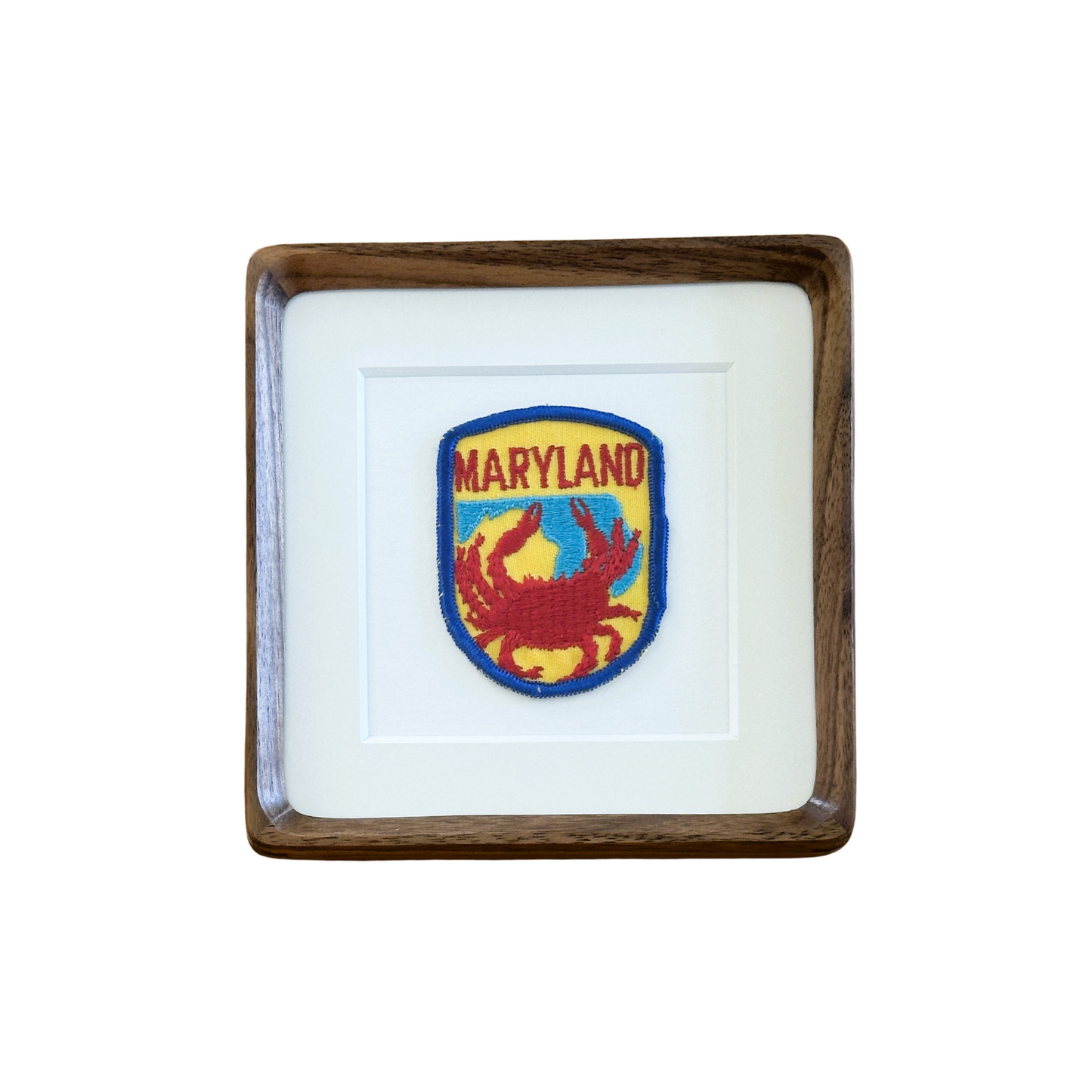 Maryland Crab Large Framed Vintage Travel Patch