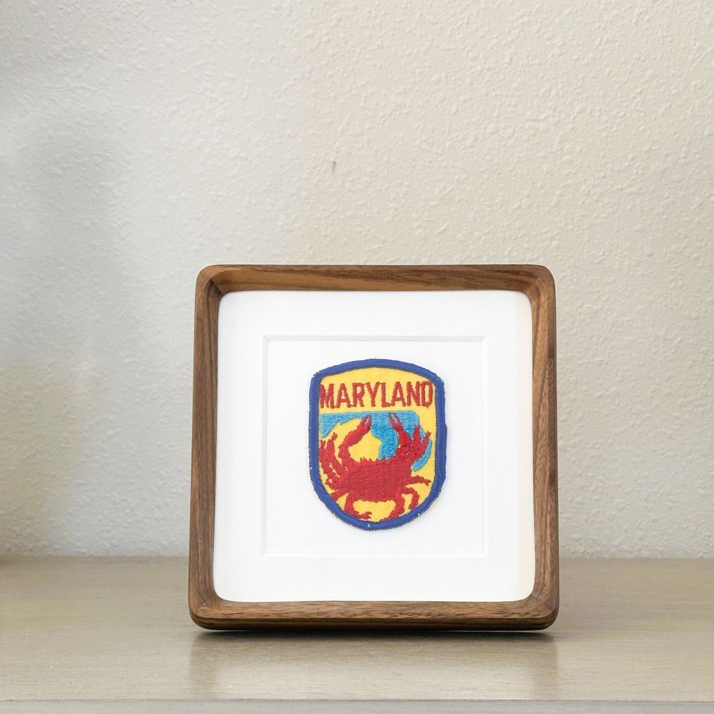 Maryland Crab Large Framed Vintage Travel Patch