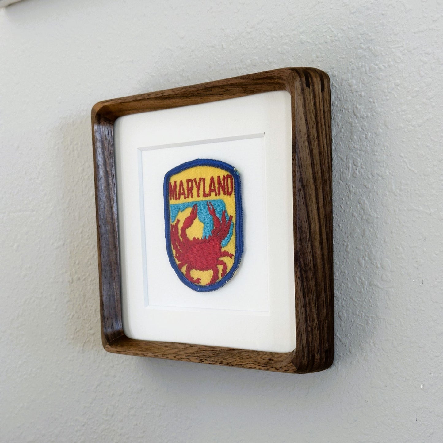 Maryland Crab Large Framed Vintage Travel Patch