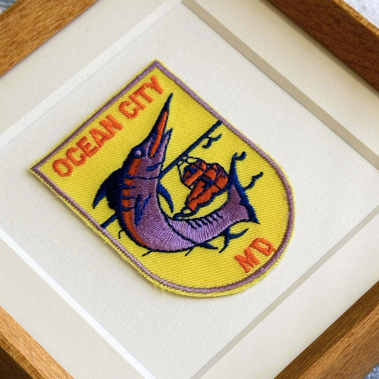 Maryland Ocean City Vintage Framed Travel Patch