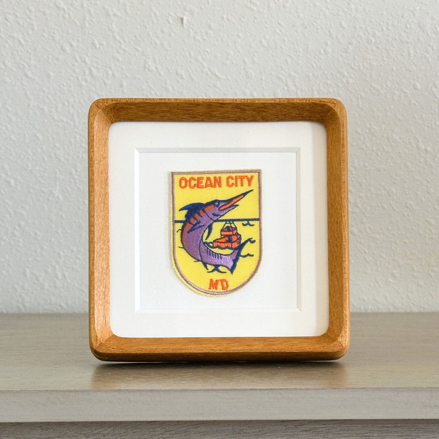 Maryland Ocean City Vintage Framed Travel Patch
