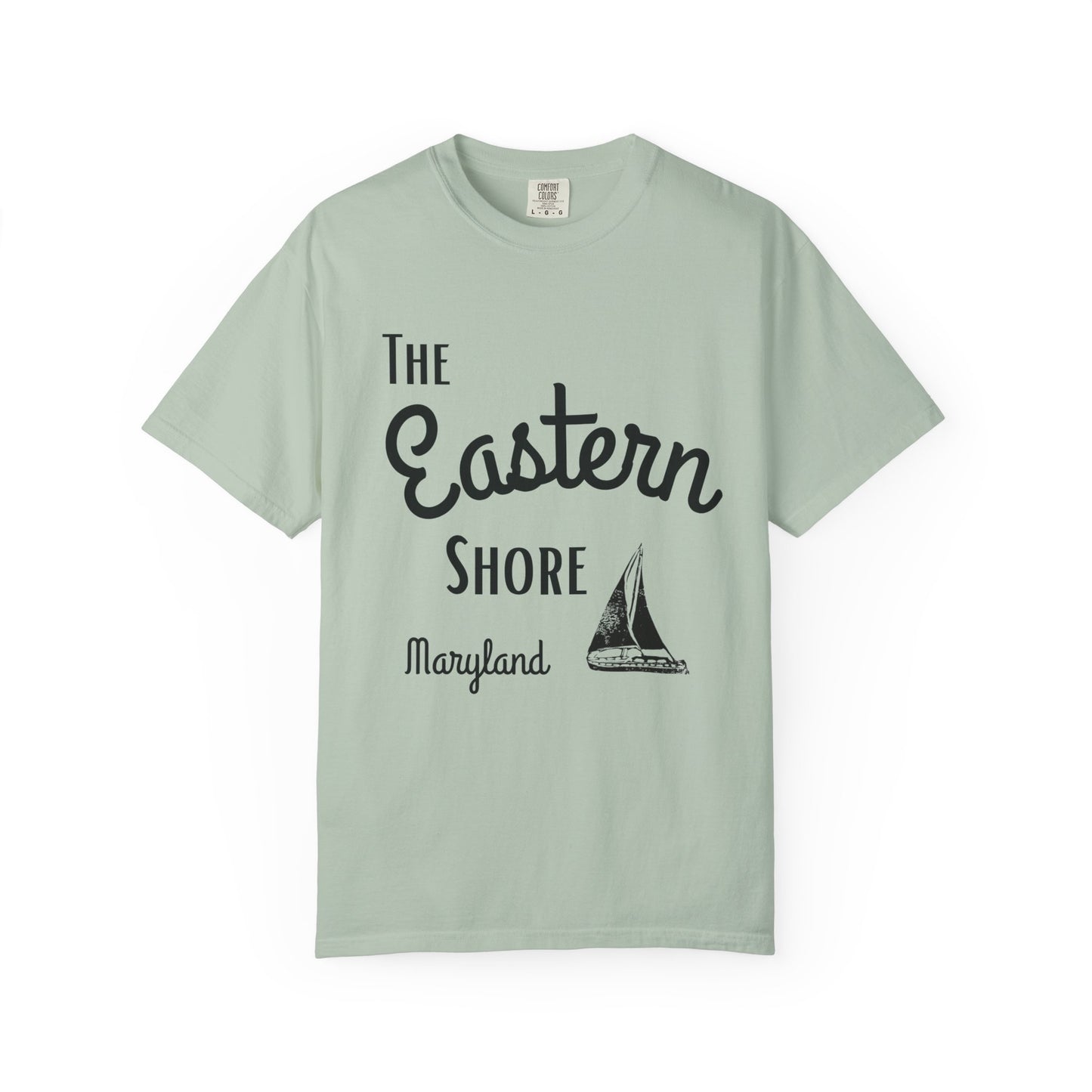 Maryland Eastern Shore Sailboat Adult Unisex T-Shirt Bay Green