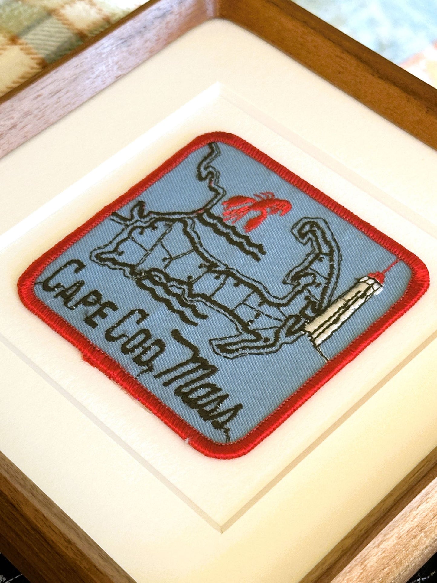 Massachusetts Cape Cod Framed Vintage Travel Patch